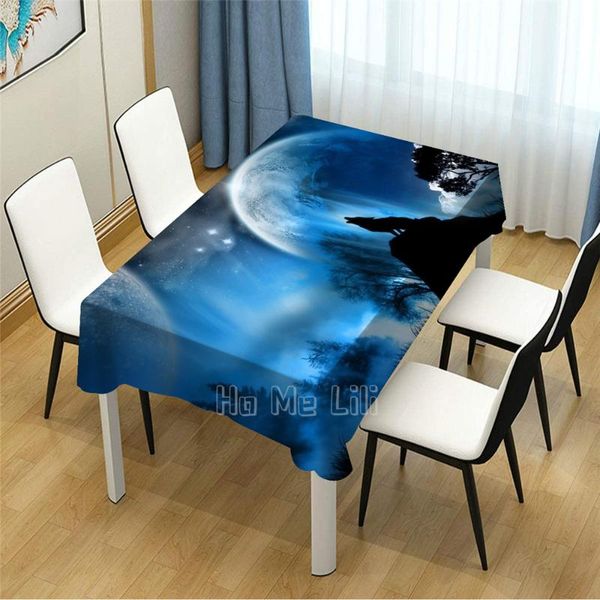 

table cloth fantasy wolf patten design decoration tablecloth for dining