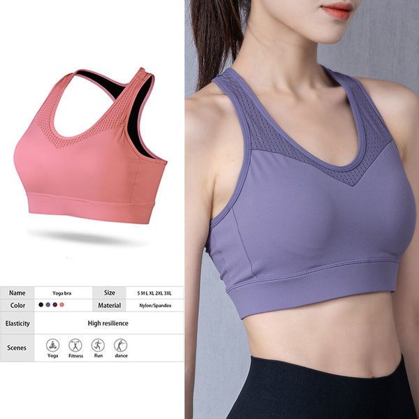 

2021 summer shockproof sports bras for women running buckle yoga fitness underwear fully prevent sagging bra top, Red;black