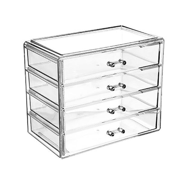 

multiple styles drawer makeup organizer cosmetics storage box transparent plastic lipstick jewelry display stand wf1021 boxes & bins