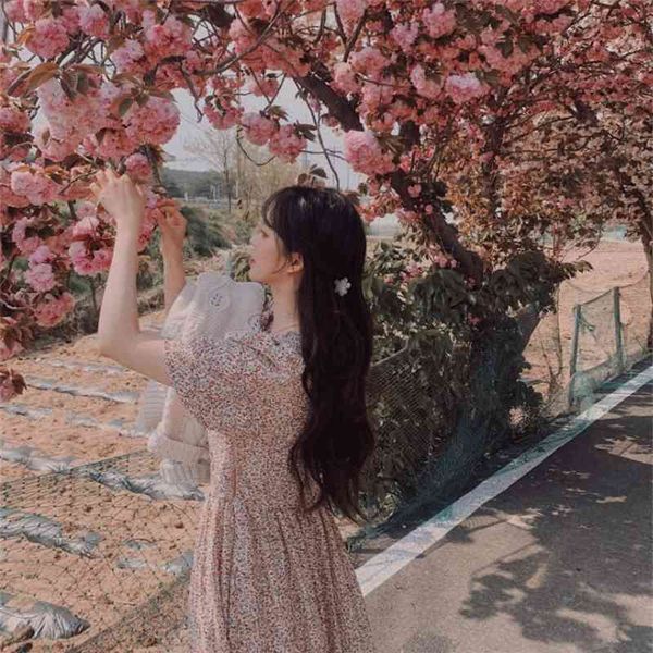 

floral plus size summer girls boho party female vintage dress long oversize print short sleeve women dresses robe 210417, Black;gray