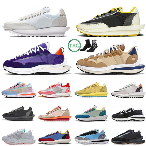 

ldv waffle vaporwaffle chunky dunky mens running shoes fragment ldwaffle dark iris sesame noir sail pure platinum men women trainers sports, White;red