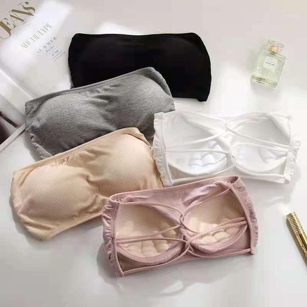 

bustiers & corsets bra tube large size women's fashion seamless strapless anti-glare soft anti-exposure wrap invisible, Black;white