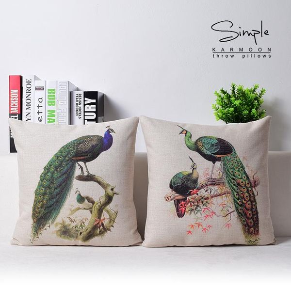 

pillow case peacock cover, american country style animal cartoon love bird throw pillowcase wholesale