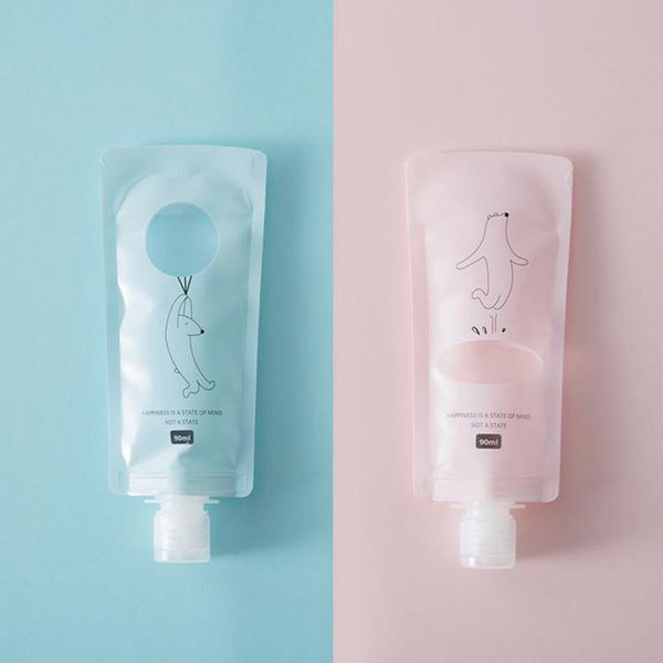 

travel portable toiletries emulsions are packed in bags 2pcs 90ml storage