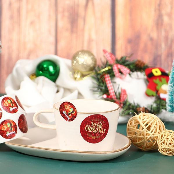 

gift wrap 500pcs/roll 2022 merry christmas label stickers red labels