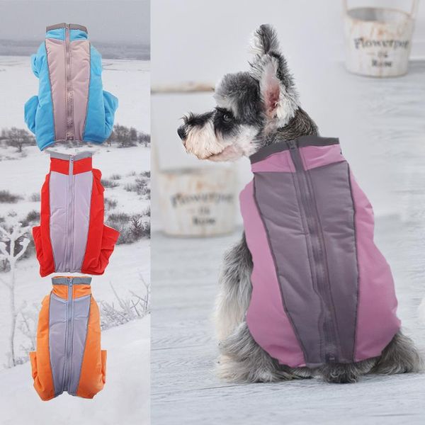 

dog apparel svie overalls for dogs warm waterproof small winter jumpsuit trousers male/ female reflective pet puppy down jacket