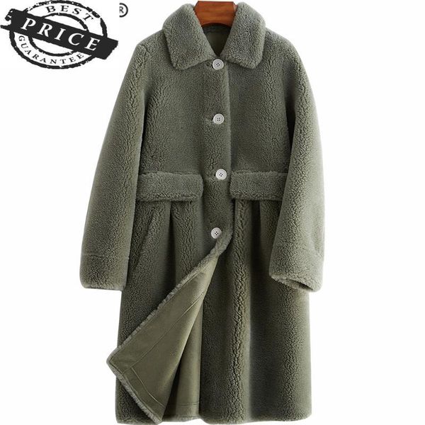 

women's fur & faux real winter coat women suede liner long jacket korean fashion clothes 2021 thick warm sheep shearing coats b12f2a55a, Black