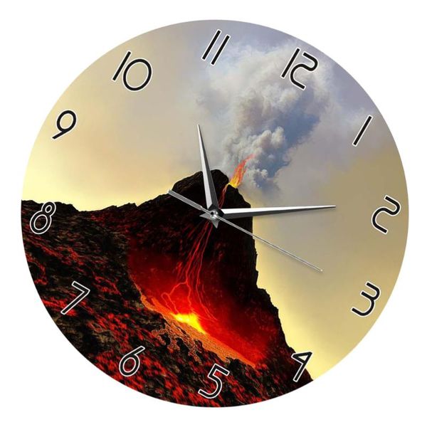 

wall clocks hanging clock volcanic eruption pattern battery operated