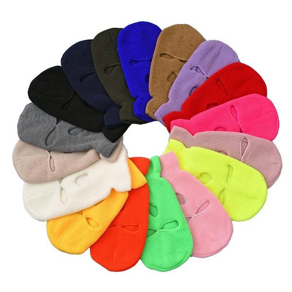 

beanies full face cover mask three 3 hole balaclava knit hat army tactical cs winter ski cycling beanie scarf warm masks