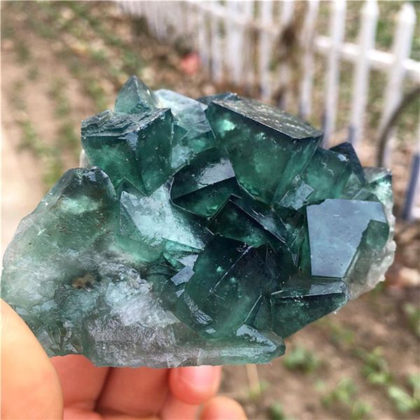 

decorative objects & figurines 1pcs natural green fluorite mineral specimen cluster crystal specimens stones and crystals healing