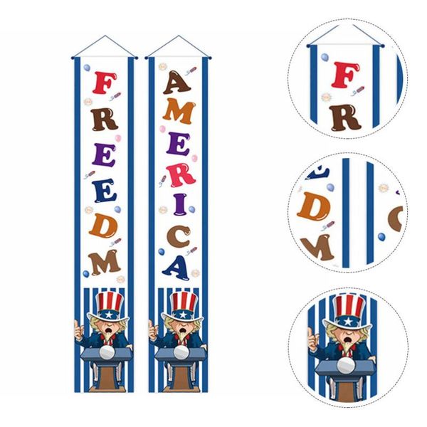 

pair of independence day hanging adornment 4th july decorative couplets curtain & drapes