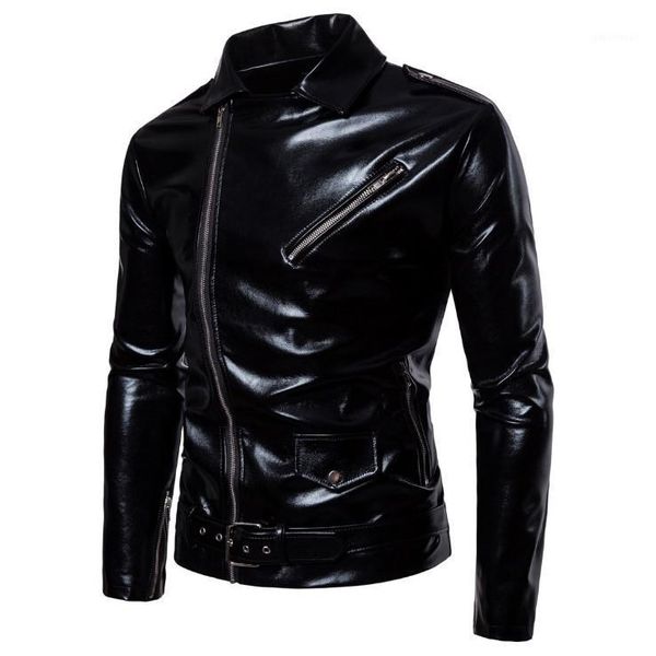 

men's fur & faux europe/us size s-xxl black motorcycle leather jacket men autumn zippers thin biker male classic pu1