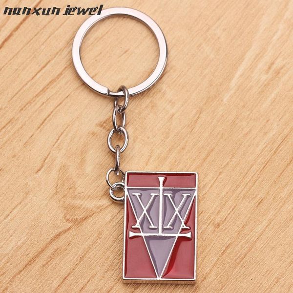 

keychains x pendant keychain enamel red license key ring holder metal fashion car bag anime jewelry, Silver