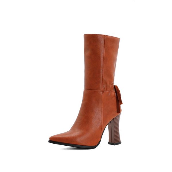 

asumer large 34-50 high-heeled ladies party shoes pointed of the zip-autumn foot fashion female boots, Black