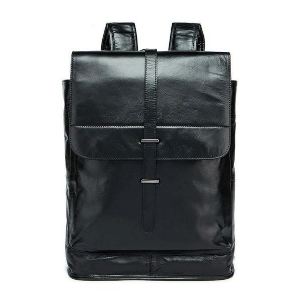 

backpack men genuine leather lapbackpacks preppy style school bag for teenages large capacity male travel shoulder