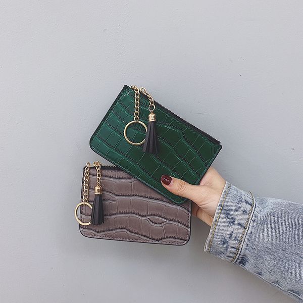 

2021 korean version stone card bag women's small short zero wallet simple large capacity mini, Red;black
