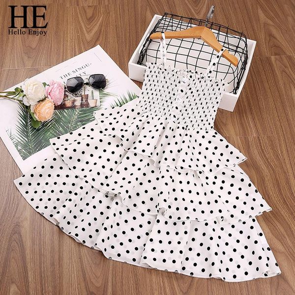 

girl's dresses he hello enjoy girls clothes 2021 summer princess sleeveless kids dress dots party teenage clothing, Red;yellow