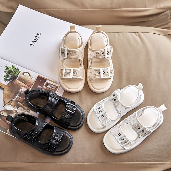 

70% off factory online children's sandals 2021 summer new boys' soft bottom casual shoes korean girls' open toe breathable be, Black