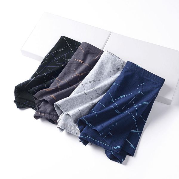 

tongbiao summer new men's underwear loose and breathable shorts large size 95 cotton printing comfortable boxers, Black;white