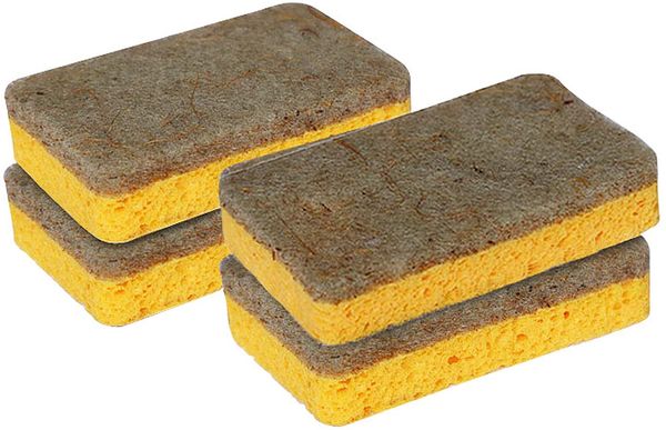 

natural plant-based scrub sponge, palm fiber scrubbing sponge, durable