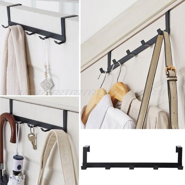 

hooks & rails over-the-door hook rack metal hanger storage holder hanging coat hat towel bag jul24 dropship