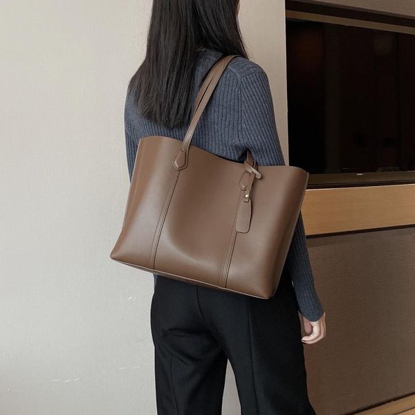 

evening bags women's bag fashion large capacity soft leather simple atmosphere portable one shoulder tote shopping