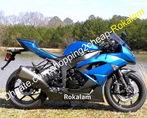 

for kawasaki zx6r ninja 2009 2010 2011 2012 zx-6r zx 6r 636 motorbike aftermarket kit fairing blue black (injection molding)