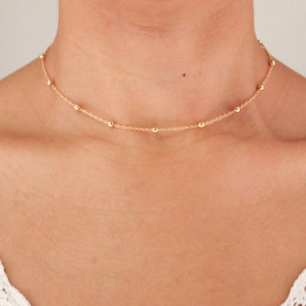 

ball fashion short golden choker for women keybone chain silver plate wholesale