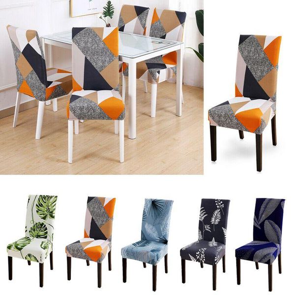

chair covers stretch dining wedding home decor dustproof seat slipcovers high elastic geometric pattern furniture decorations