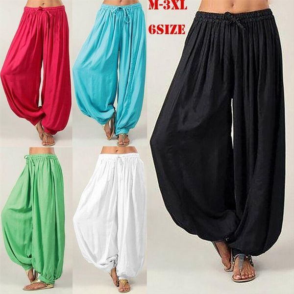 

men and harem cotton women capri baggy afghani genie indian aladdin trouser, Black;white