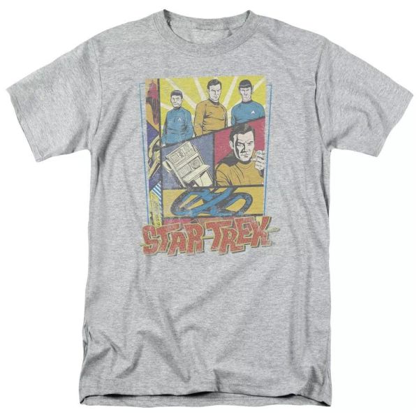 

star trek vintage collage t-shirt sizes s-3x new, White;black