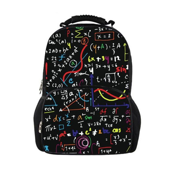 

backpack customzied men tumblr math pattern junior school student daypack shoulder large capacity rucksacks travel bags mochila