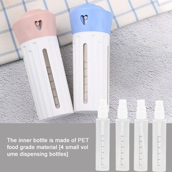 

liquid soap dispenser travel 4-in-1 bottles leak proof sub-bottle refillable shower gel empty container kit