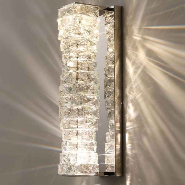 

wall lamp modern crystal chrome/gold sconce bathroom corridor cristal light fixture home decor mirror lights