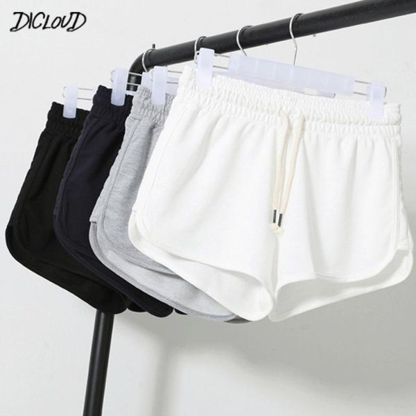 

women's shorts dicloud summer casual woman 2021 plus size high waist booty female black white loose beach short s-xxl, White;black