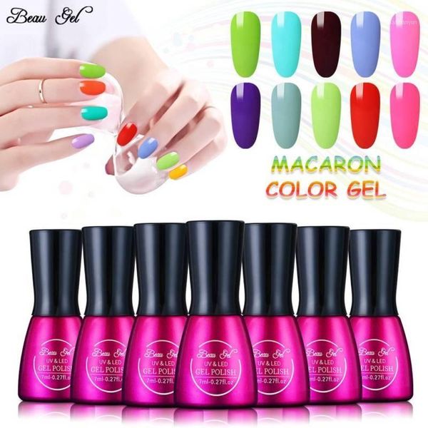 

beau gel 7ml macaron candy color nail polish light series art varnish semi-permanent lacquer manicure1, Red;pink