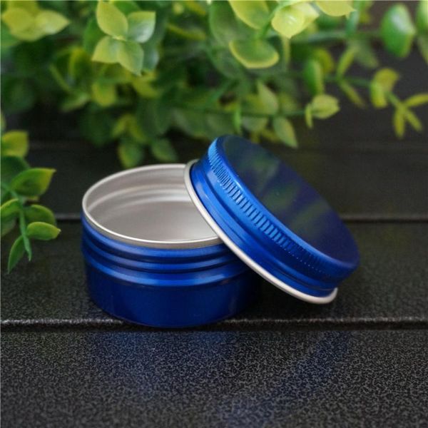 

storage bottles & jars 30g 47*24mm blue empty refillable round aluminum box metal tin 30ml cosmetic diy cream containers jar tea pot