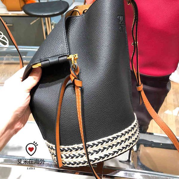 

handbag hookloewe natural cow leather gate bucket handbagluggage tag