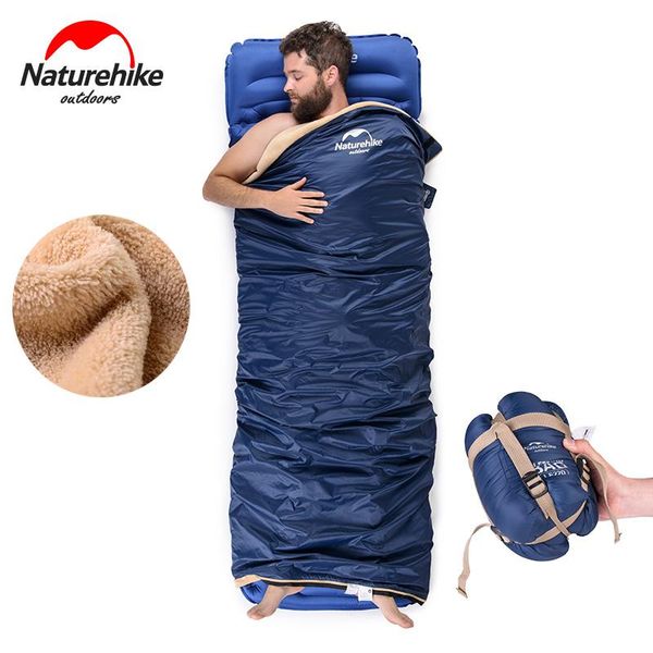 

sleeping bags naturehike 190*75cm 8~15 degree coral velvet envelope bag ultralight for hiking camping traveling