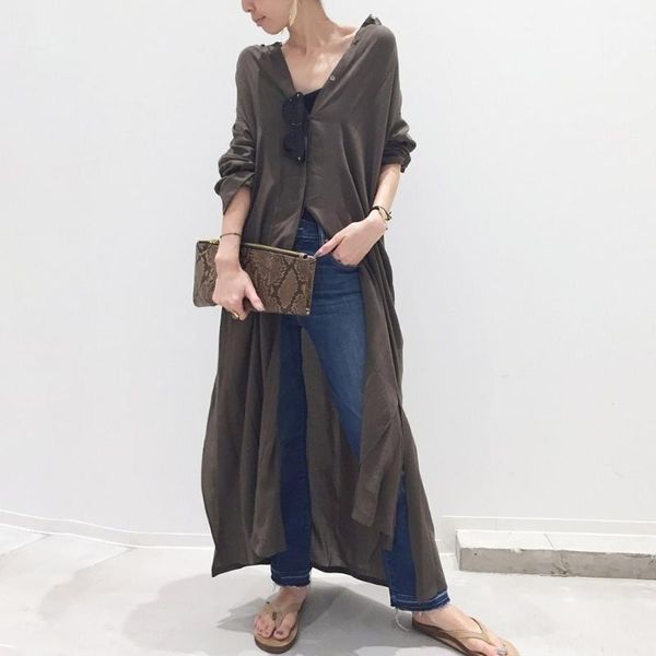 

casual dresses korean japanese style summer autumn clothes causal women loose street wear dress ankle-length solid high long, Black;gray