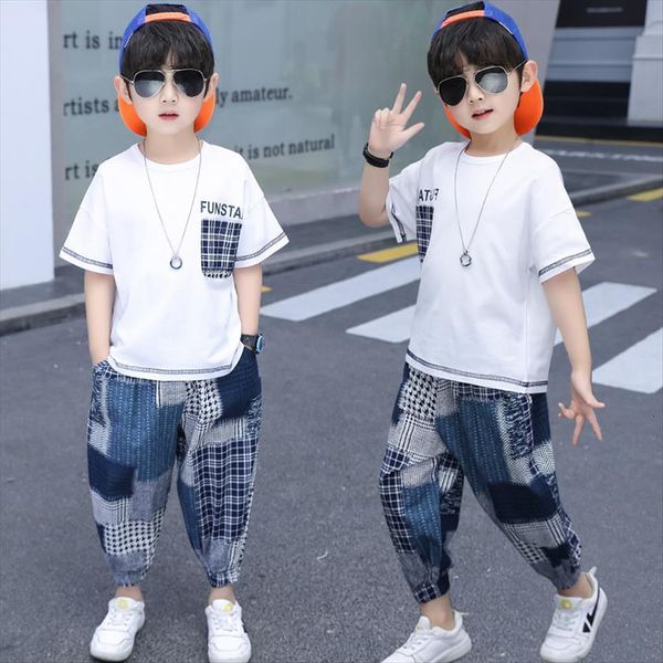 

kids summer baby boys clothing sets short sleeve t shirt amp pants outfit 4 6 7 8 10 12 13, White