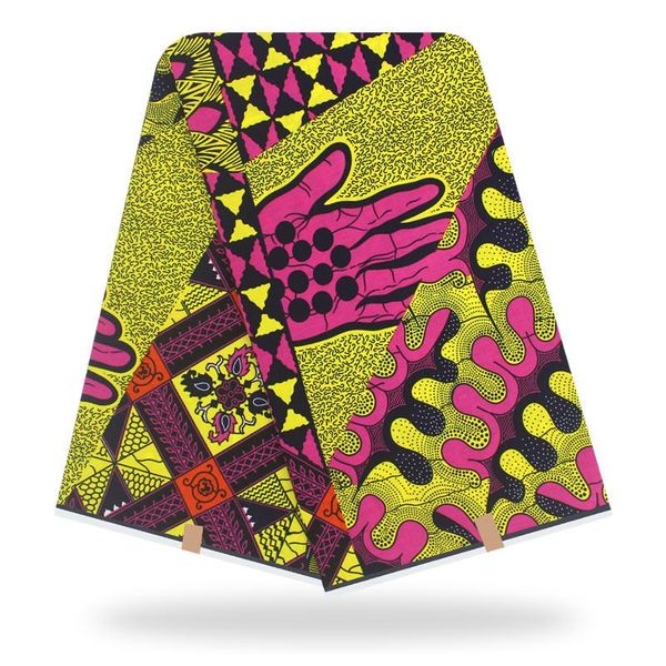 

ribbon african wax cotton fabric 2021 yellow wholesale fashion material 6 yards, Pink;blue
