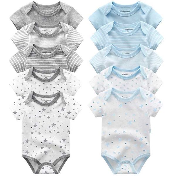 Roupas de menino nascido 5 pcs Estrela impressão infantil bodysuit Casual Baby Girl Jumpsuits Set Kids baby's Costumes Ropa Para Bebes 211101
