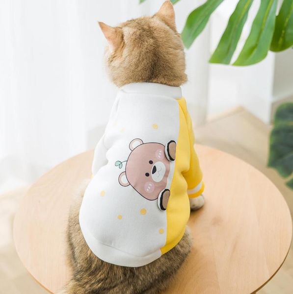 

cat pet sweater coat hoodies puppy clothes warm dog pink blue costumes
