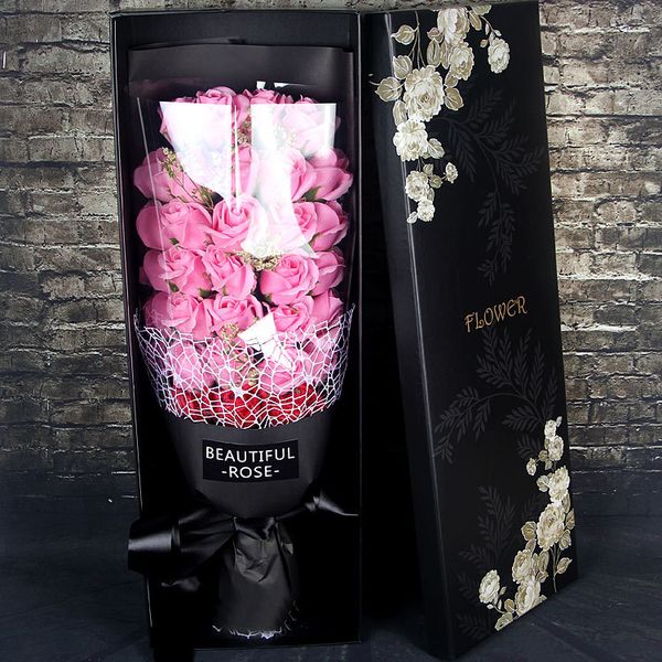 Fiori di sapone con scatole regalo Bouquet da sposa Home Party Design Ringraziamento Regali di Natale Rose per ragazze mogli