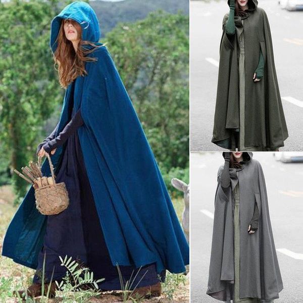 

women's trench coats fashion women winter warm long cloak hooded cape coat poncho shawl parka outdoor clothes, Tan;black