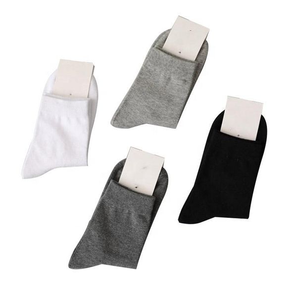 

men's socks wholesale pure color white cotton black business men plain