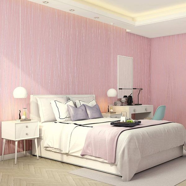 

modern simple thickened non woven stripe wallpaper monochrome bedroom living room home decoration u69 wallpapers
