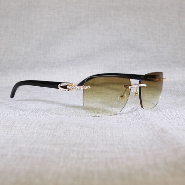 

design sunglasses vintage rhinestone rimless men natural buffalo horn peacock wood square eyeglasses women for outdoor shades oculos 5c44, White;black