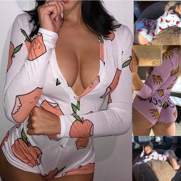 

bodysuit deep women rompers v neck long sleeve bodycon onesie stretch leotard button short romper pajamas jumpsuit overalls, Black;white